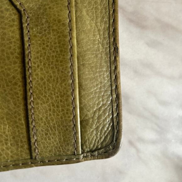 Vintage Y2K Fossil Olive Green Multi Zip Pocket Wallet Pocket Book 4x8 - Picture 6 of 7